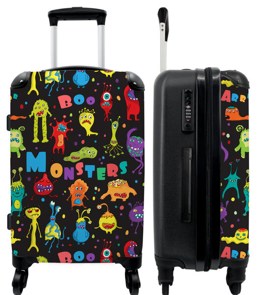 Handbagage Koffer met 4 wielen en TSA slot (Monster - Kleuren - Kinderen - Ruimte)