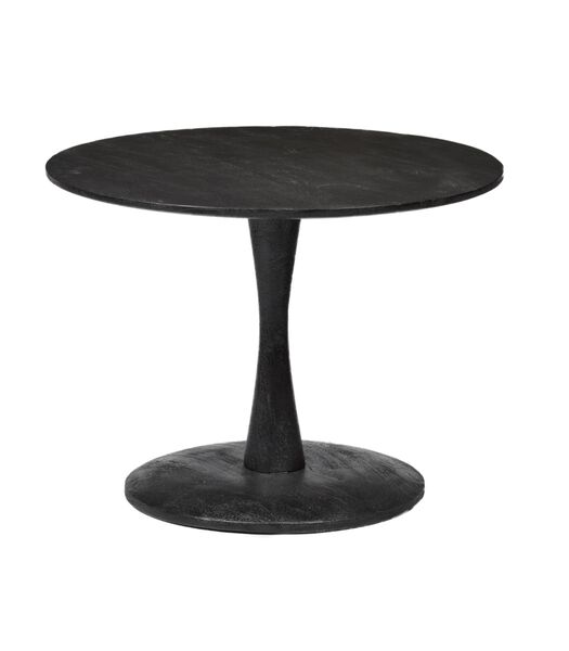 Scandi-design - Table basse - ronde - 60cm - noir - bois de manguier - massif - pied central
