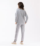 COMFY 602 grijs gemêleerde pyjama van microfleece image number 3