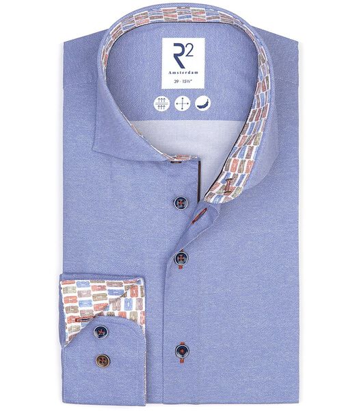 R2 Overhemd Melange Blauw