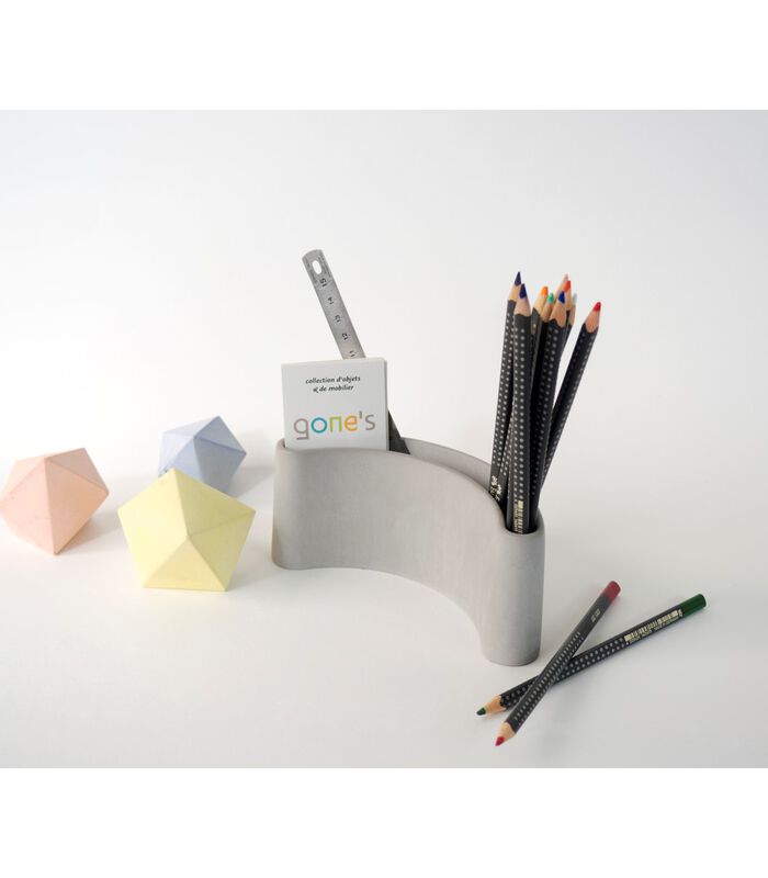 Pot à crayons design en béton x2, PARENTHESE image number 3