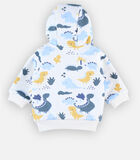 Sweatshirt met kap en dinosaurussenprint, ecru/blauw image number 4