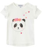 T-shirt met korte mouwen en panda-print image number 0