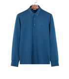Heren Polo Lange Mouw - Strijkvrij Poloshirt - Royal Blue - Blauw - Slim Fit - Excellent Katoen image number 2