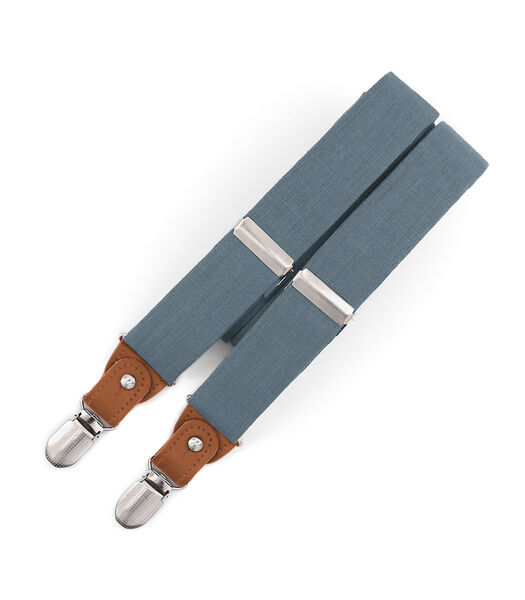 Bretelles en lin bleu gris - CLOUD - Classic
