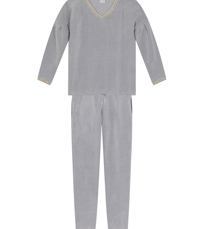 COMFY 602 grijs gemêleerde pyjama van microfleece image number 4