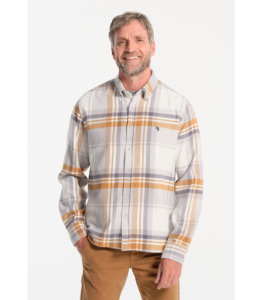 Chemise en coton motif à carreaux