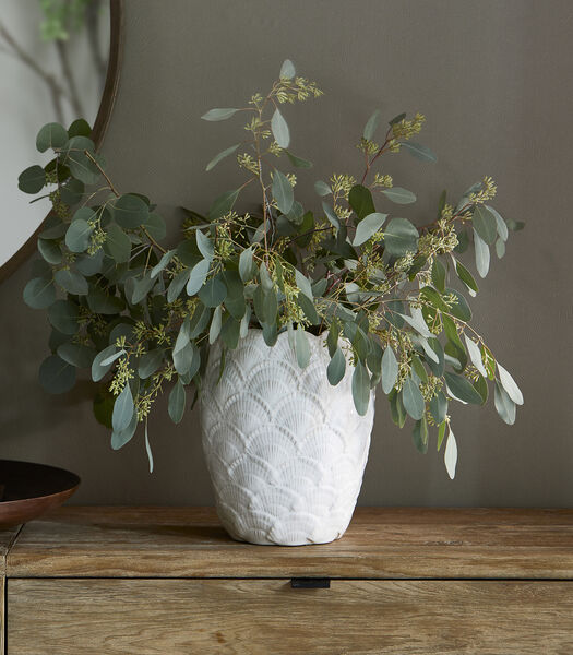 Shell - Vase Blanc Vase à fleurs en faïence