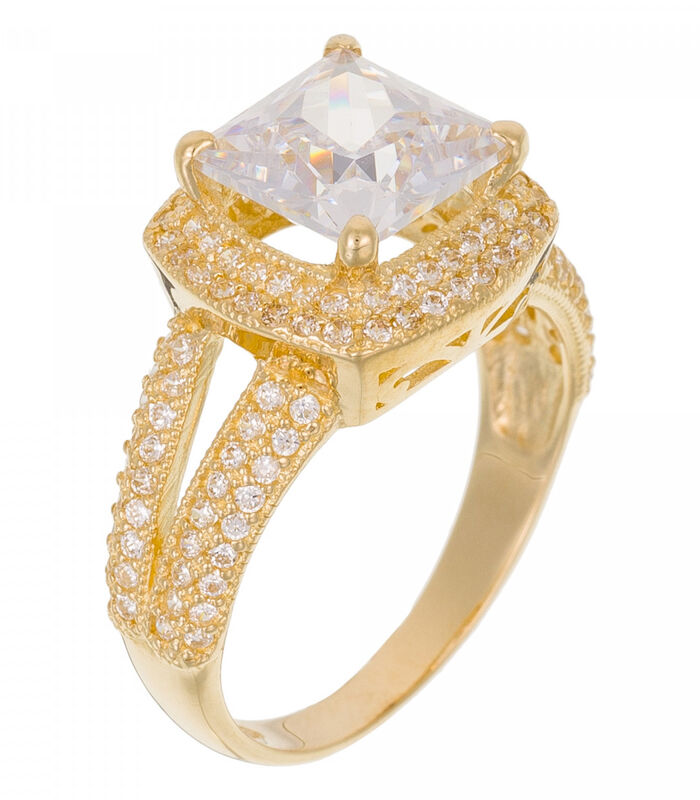 Ring "Carré d'Amour Jaune" Geelgoud image number 0