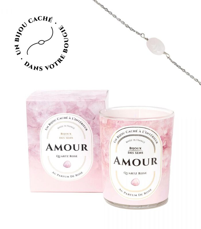 Amour - Bougie Fragrance Rose et Bracelet Argenté image number 1