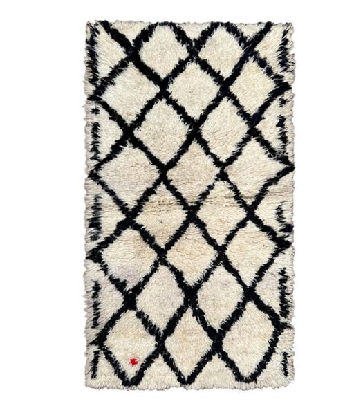 Tapis de couloir Berbere marocain pure laine 90 x 173   cm