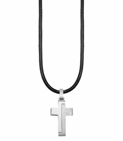 Ketting met hanger voor jongens, roestvrij staal | kruis
