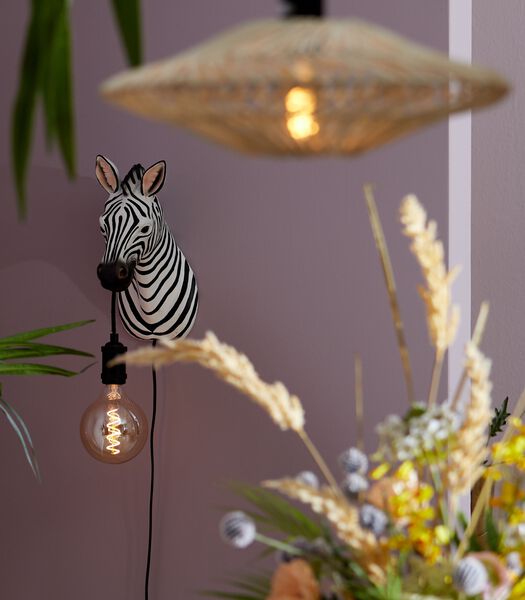 Wandlamp Zebra - Zwart/Wit - 34.5x16x24.5cm