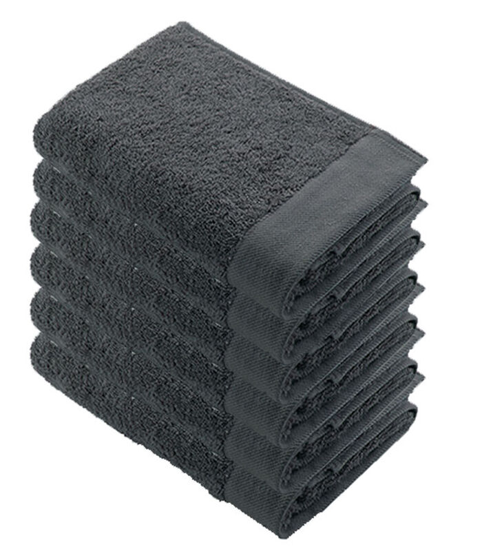 Lot de 6 Remade Cotton serviettes de bain 50x100 Gris image number 0