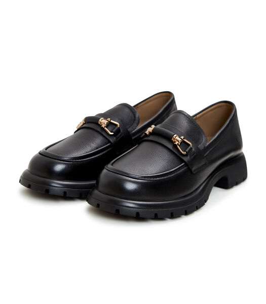 Leren platformloafers