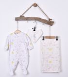 Geboorteset in Biologisch Katoen: Pyjama Maxi Doek en Bandana image number 3