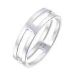 Ring Heren Band Ring Bar Solid Trend Basic In 925 Sterling Zilver Gold Plated image number 4