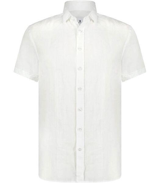 Short Sleeve Overhemd Linnen Wit