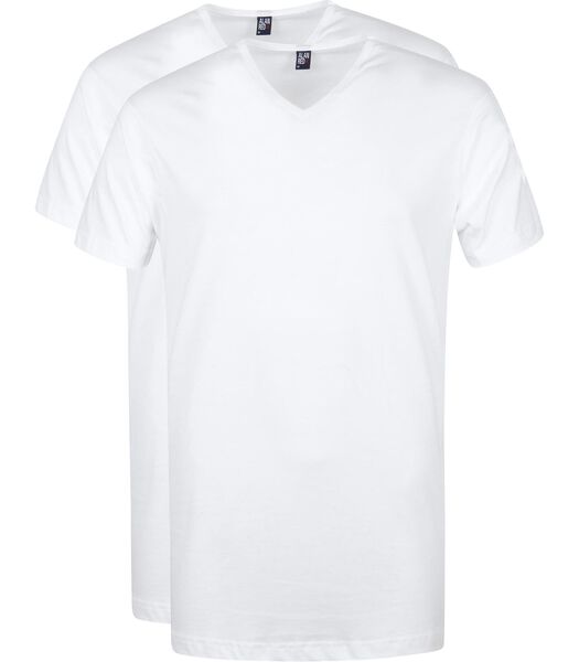 Vermont T-Shirt V-Hals Wit (2Pack)