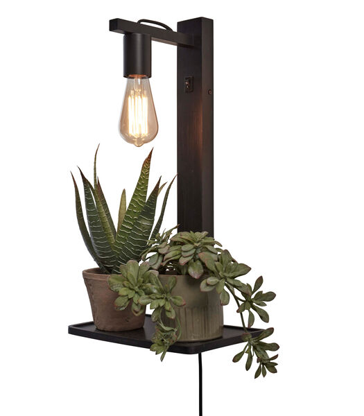 Wandlamp Flores - Bamboe Zwart - 30x18x52cm