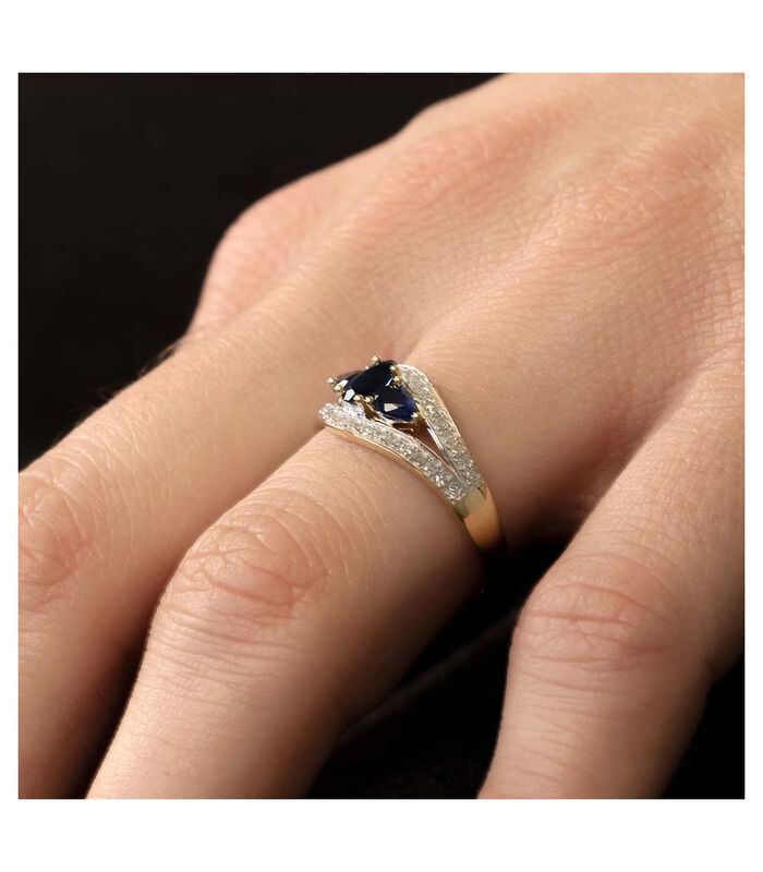 Ring 'Westeros Saphir' geelgoud en diamanten image number 2