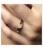 Ring 'Gravé dans mon cœur' geelgoud en diamanten image number 3