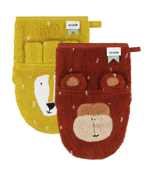 Gant de toilette 2-pack - Mr. Lion - Mr. Monkey