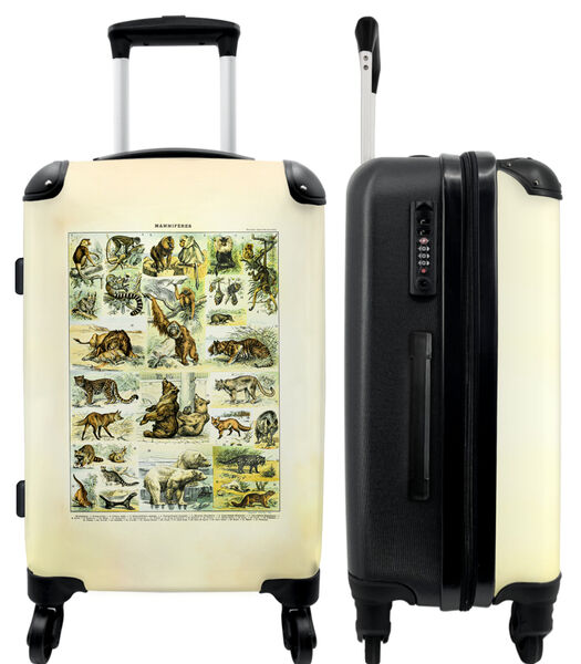 Bagage à main Valise avec 4 roues et serrure TSA (Animaux - Vintage - Illustration - Nature)