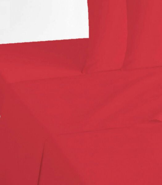 Set drap de lit rouge coton