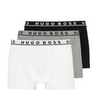 Hugo Boss Boxershorts Trunk 3-Pack Zwart Grijs Wit image number 2