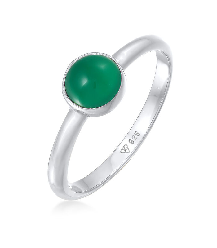 Ring Elli Premium Ring Dames Eenzaam Basis Groen Met Agaat Edelsteen In 925 Sterling Zilver Gerhodineerd image number 0