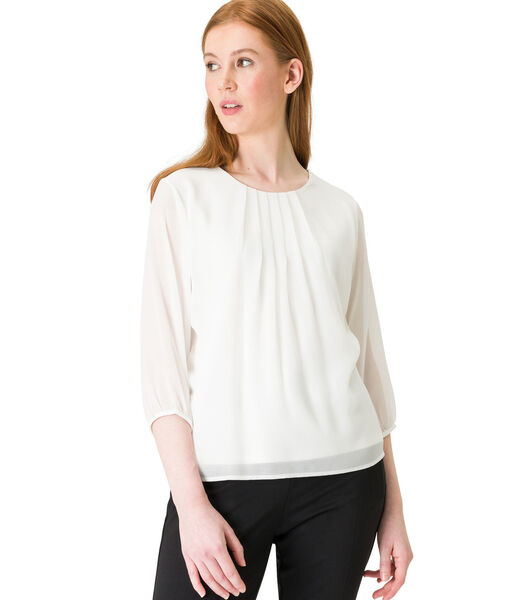 Chiffon blouse met transparante mouwen