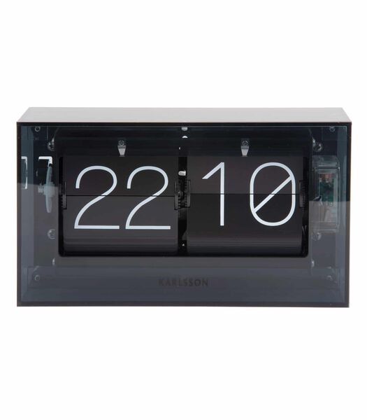 Horloge de table Boxed Flip - Noir - 20.7x7.1x11.7cm