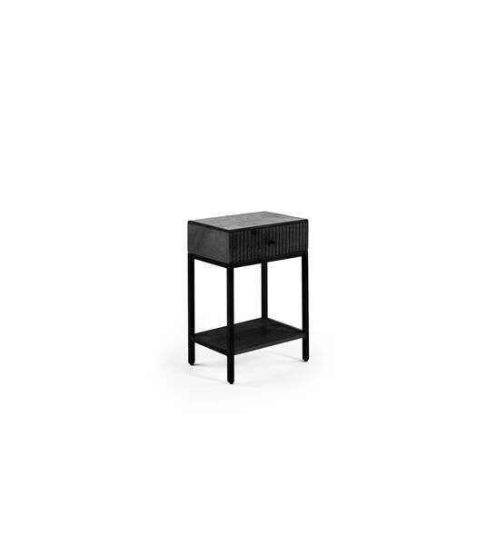 Black Piano - Table de chevet - noir - acacia - 1 tiroir - 1 tablette