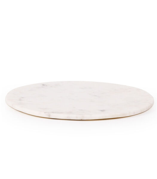 MAX Rond Large planche à découper en marbre (40cm) blanc