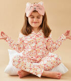 Bio katoenen 2-delige pyjama met bloemetjes, ecru/roos image number 1