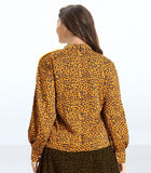 Luipaardprint blouse en kwast mouwen image number 4