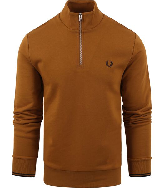 Fred Perry Pull Demi-Zip Marron