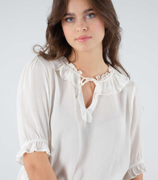 JIMENA - Effen blouse met pofmouwen