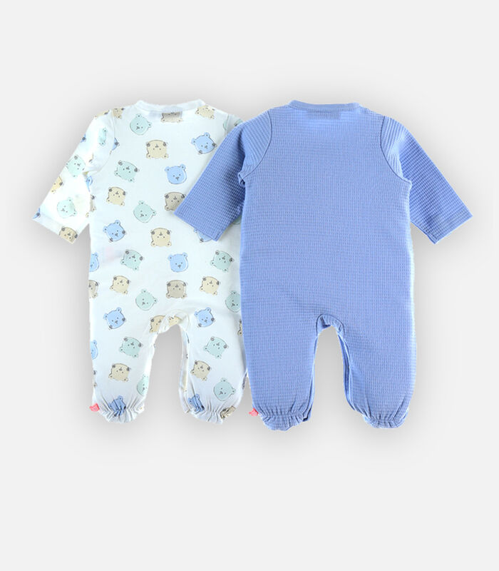 Set de 2 pyjamas dors-bien iconique en jersey, écru/bleu image number 2