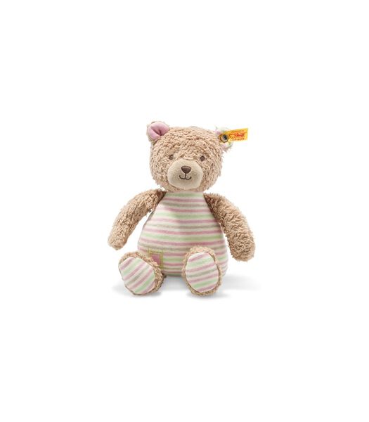 knuffel GOTS teddybeer Rosy, lichtbruin/roze