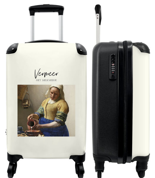 Ruimbagage koffer met 4 wielen en TSA slot (Kunst - Johannes Vermeer - Het melkmeisje - Oude meester)