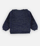 Tricoloudoux cardigan met ruches, donkerblauw image number 1