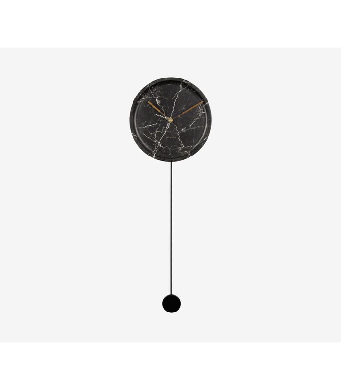 Horloge murale Pendule Longue - Noir - Ø25cm image number 0