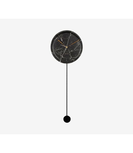 Horloge murale Pendule Longue - Noir - Ø25cm