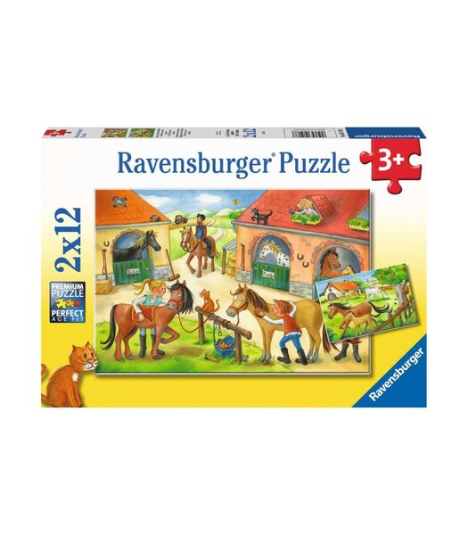Puzzle pour enfants Vacances au centre équestre - 2 x 12 pièces