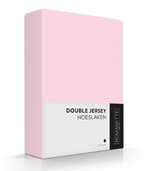 Hoeslaken roze double jersey