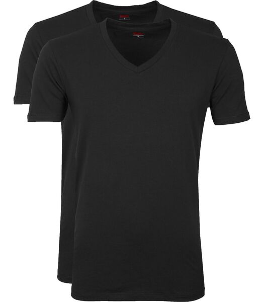 Levi's T-Shirt Col-V Noir Lot de 2