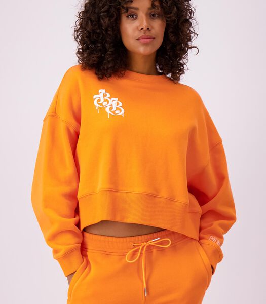 Dripping Crewneck Sweat-Shirt Orange