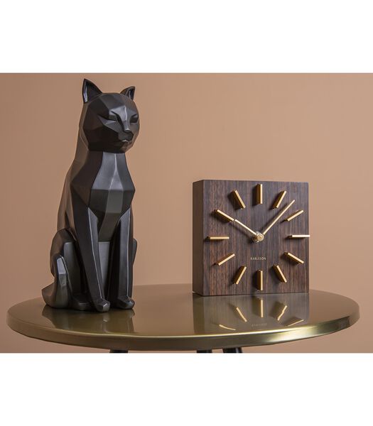 Ornament Origami Cat - Sitting polyresin Mat Zwart - 17x11,8x26,5cm